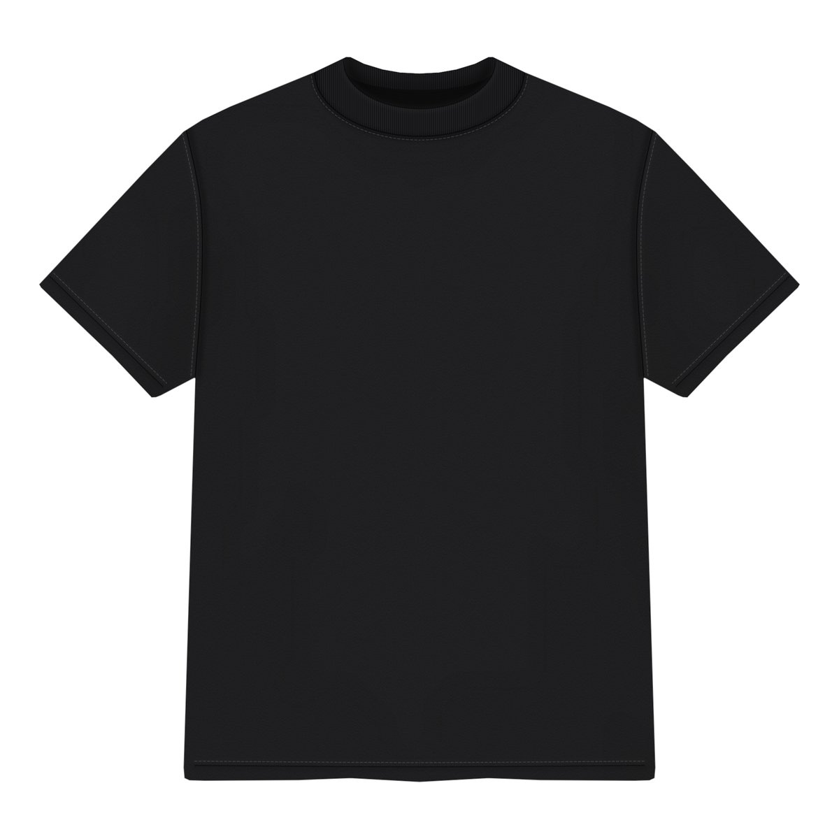 Boxy Shirt in Schwarz, Vorderseite