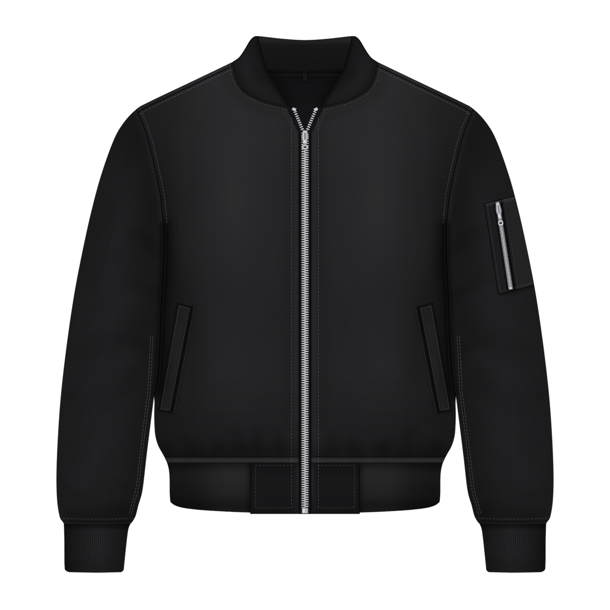 Bomberjacke in Schwarz, Vorderseite