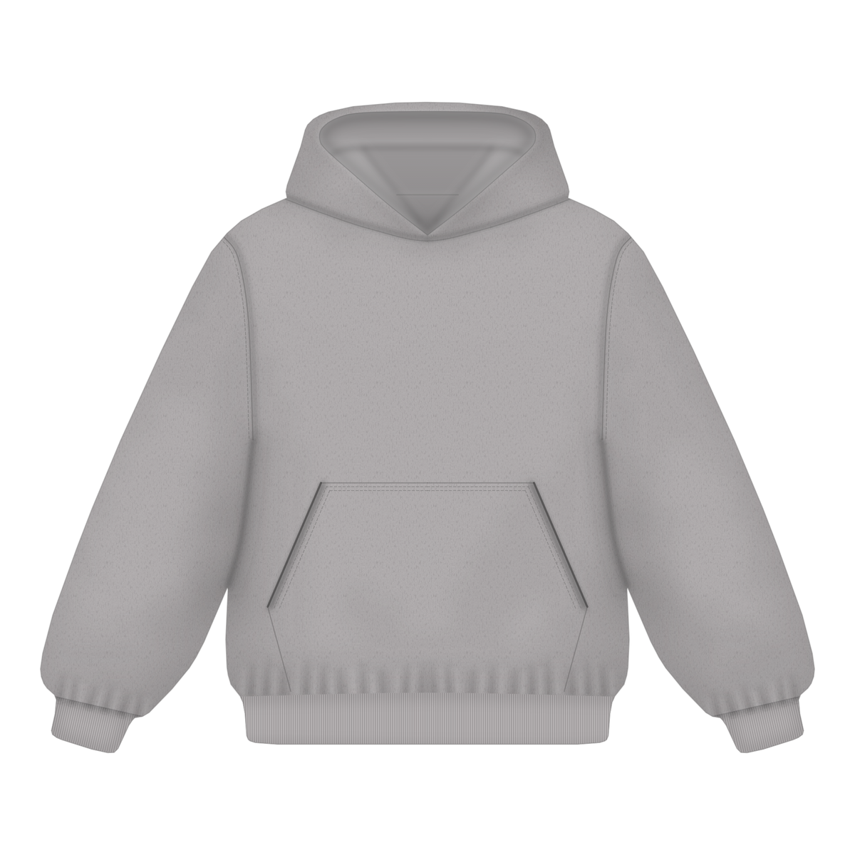 Hoodie in Grau meliert, Vorderseite