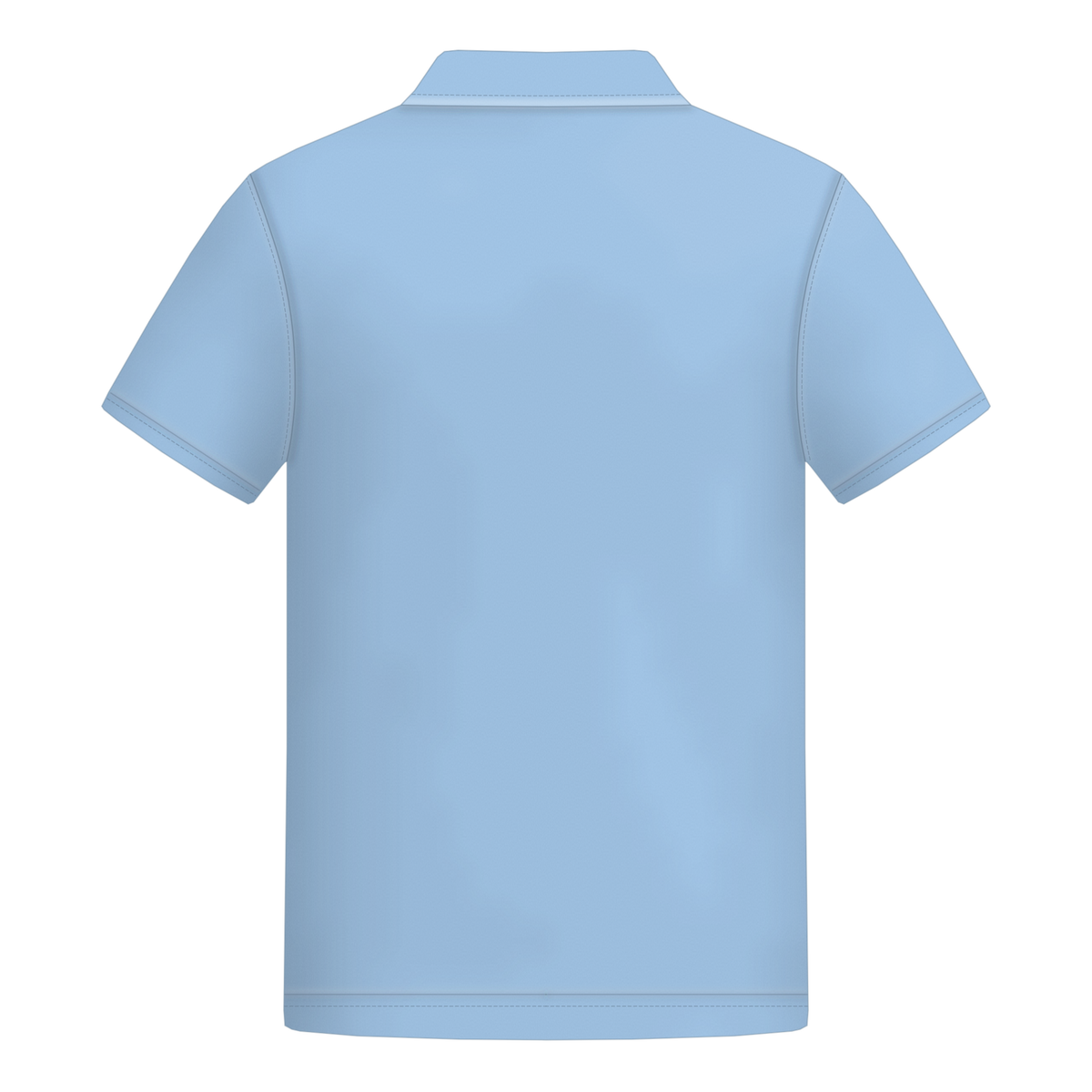 Male Polo in Lotus Blue, Rückseite