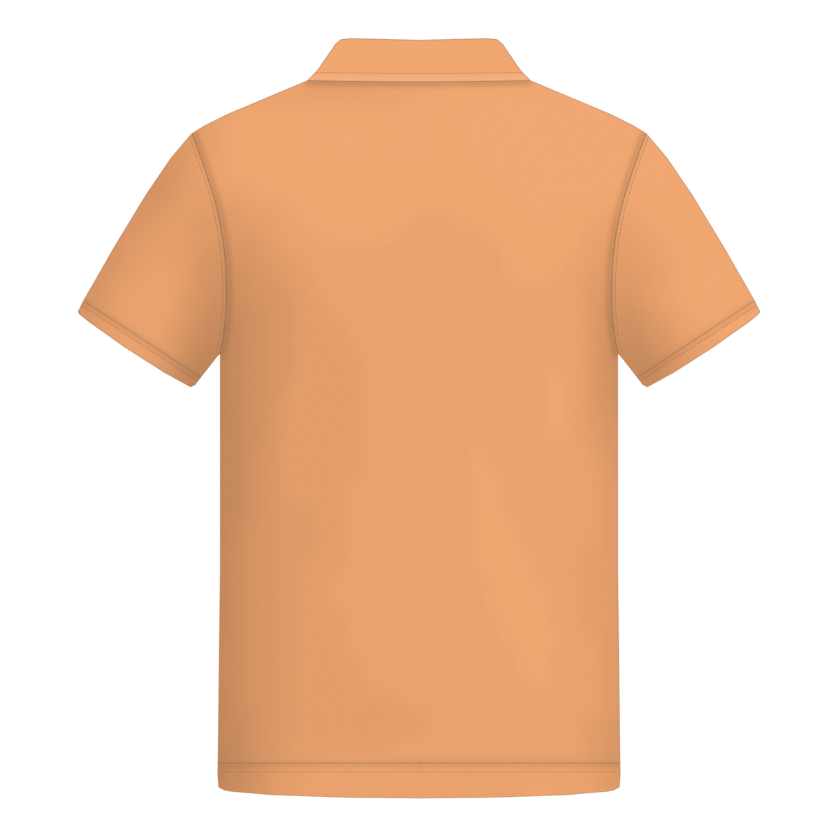 Male Polo in Melon Orange, Rückseite