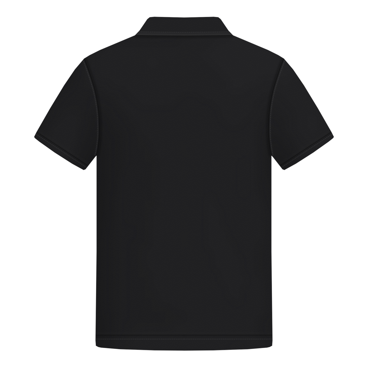 Male Polo in Schwarz, Rückseite