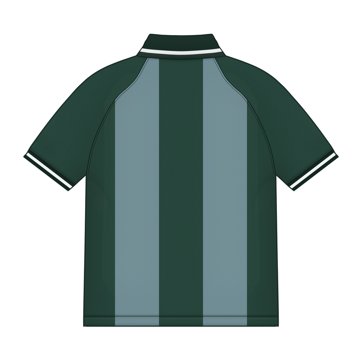 Trikot in Waldgrün/Grau, Rückseite